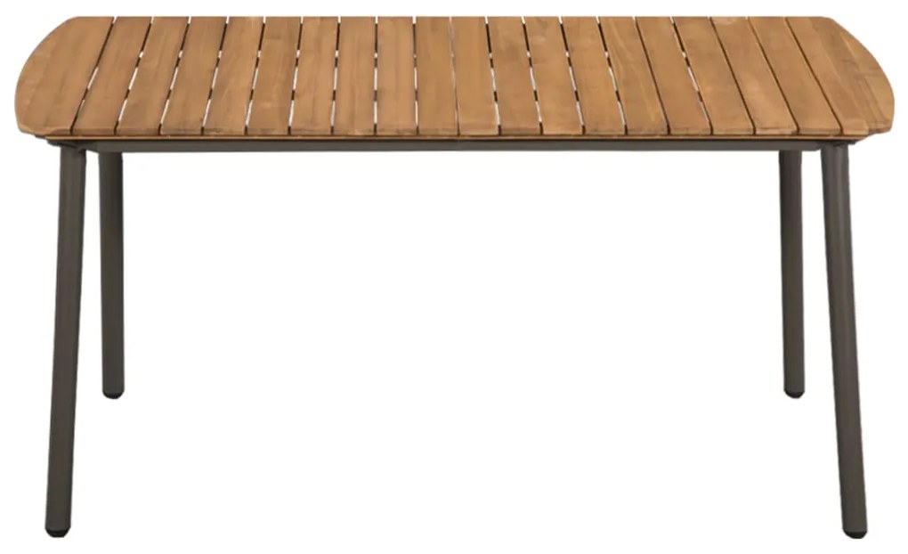 7 pcs conjunto de jantar para jardim vime PE cinzento