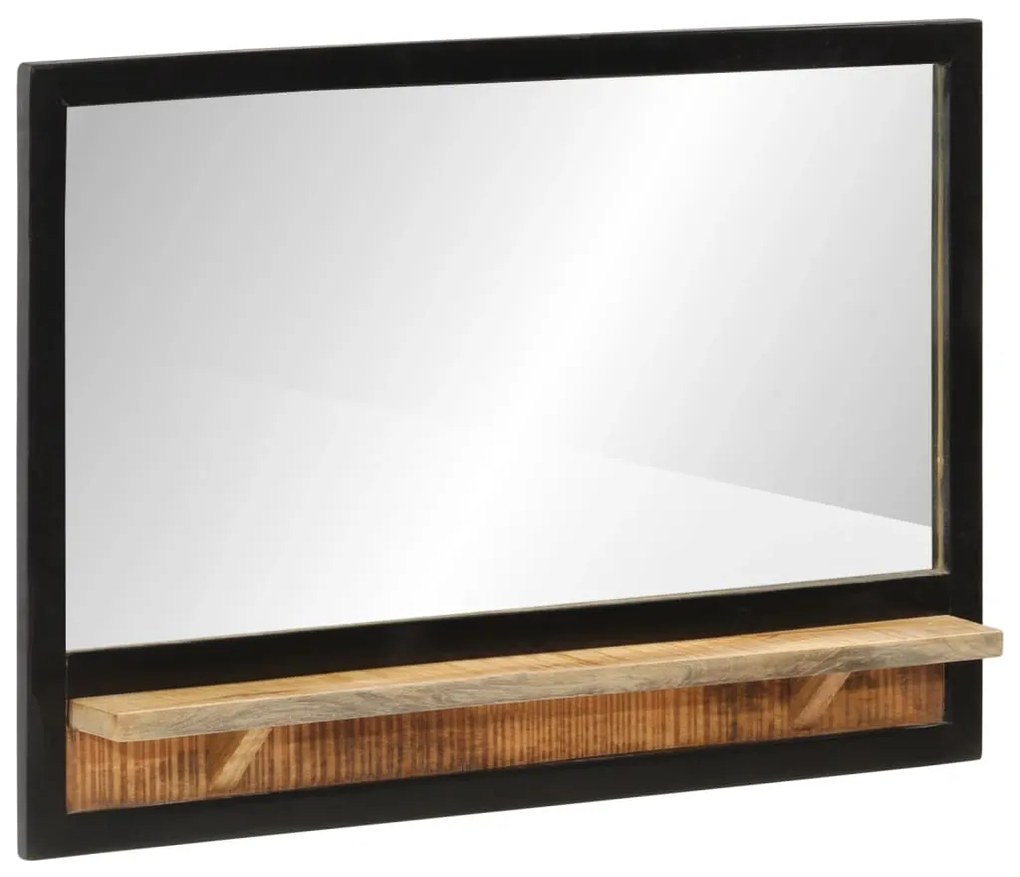 vidaXL Espelho com prateleira 80x8x55 cm vidro e mangueira maciça