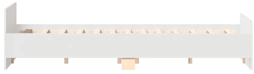 Estrutura de cama c/ painéis cabeceira e pés 200x200 cm branco