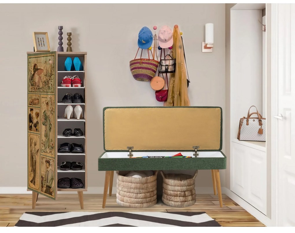 Conjunto de Mobiliário de Entrada Filinta – Sonomo Green – Sapateira: