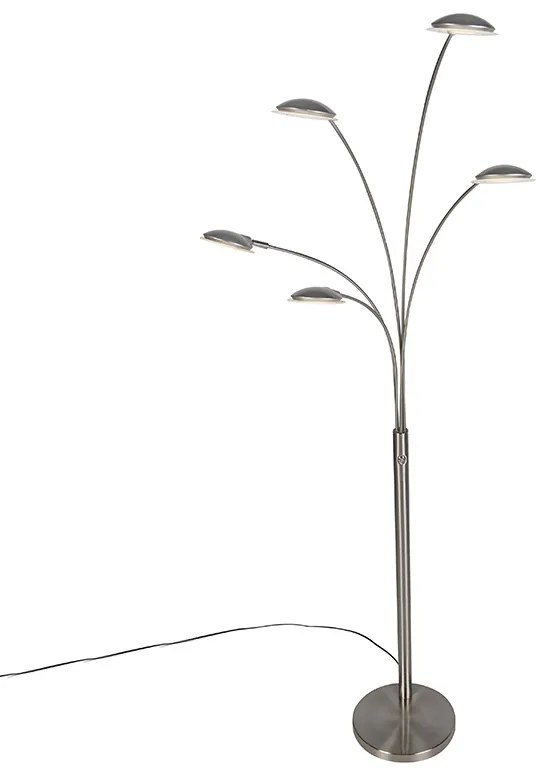 Candeeiro de pé em aço com LED e dimmer tátil - Sixties Trento