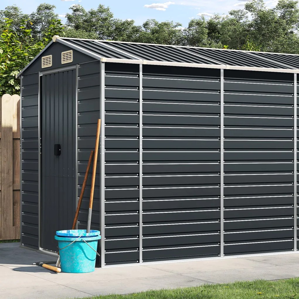 vidaXL Abrigo de jardim 191x555x198 cm aço galvanizado antracite