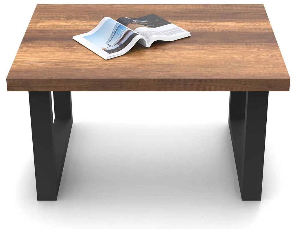 Mesa de Centro MN02 – Nogueira e Antracite – 80x43x60 cm