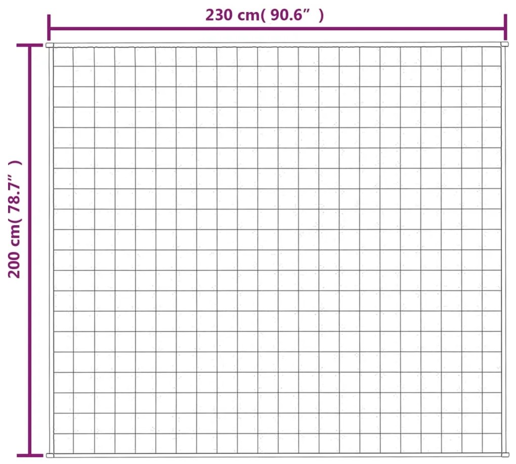 Manta pesada 13 kg 200x230 cm tecido cinzento