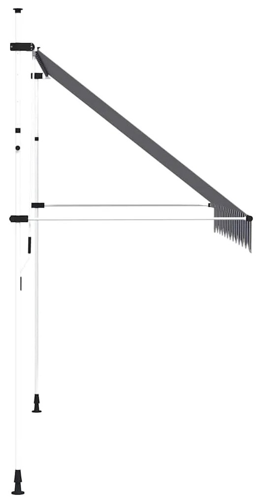 Toldo retrátil manual 300 cm riscas azuis e brancas