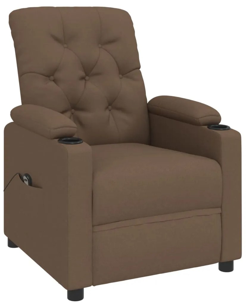 Poltrona elétrica reclinável tecido castanho