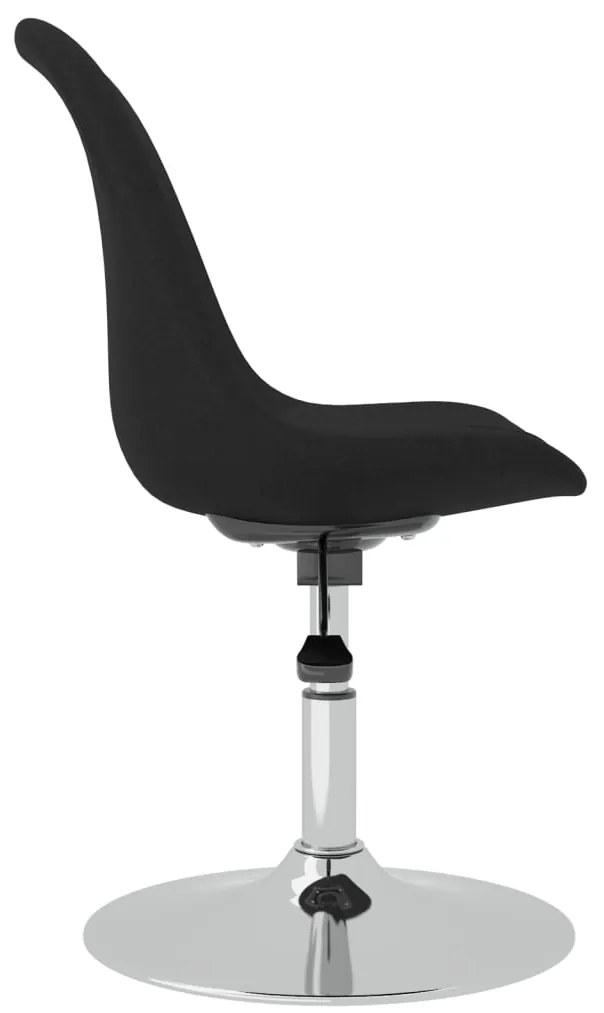 Cadeiras de jantar giratórias 4 pcs tecido preto