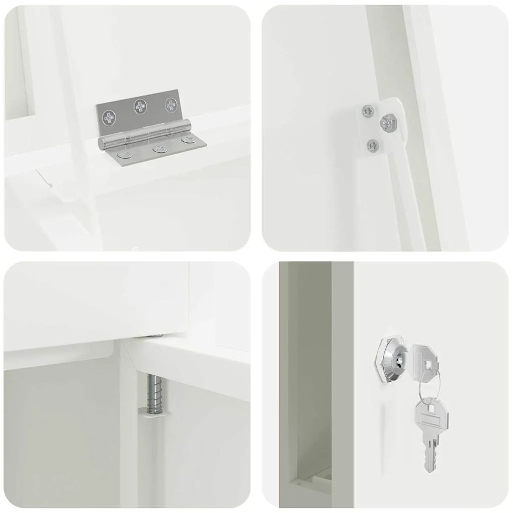 Caixa para entrega de pacotes Branco 44,5 x 29 x 110,5 cm Aço
