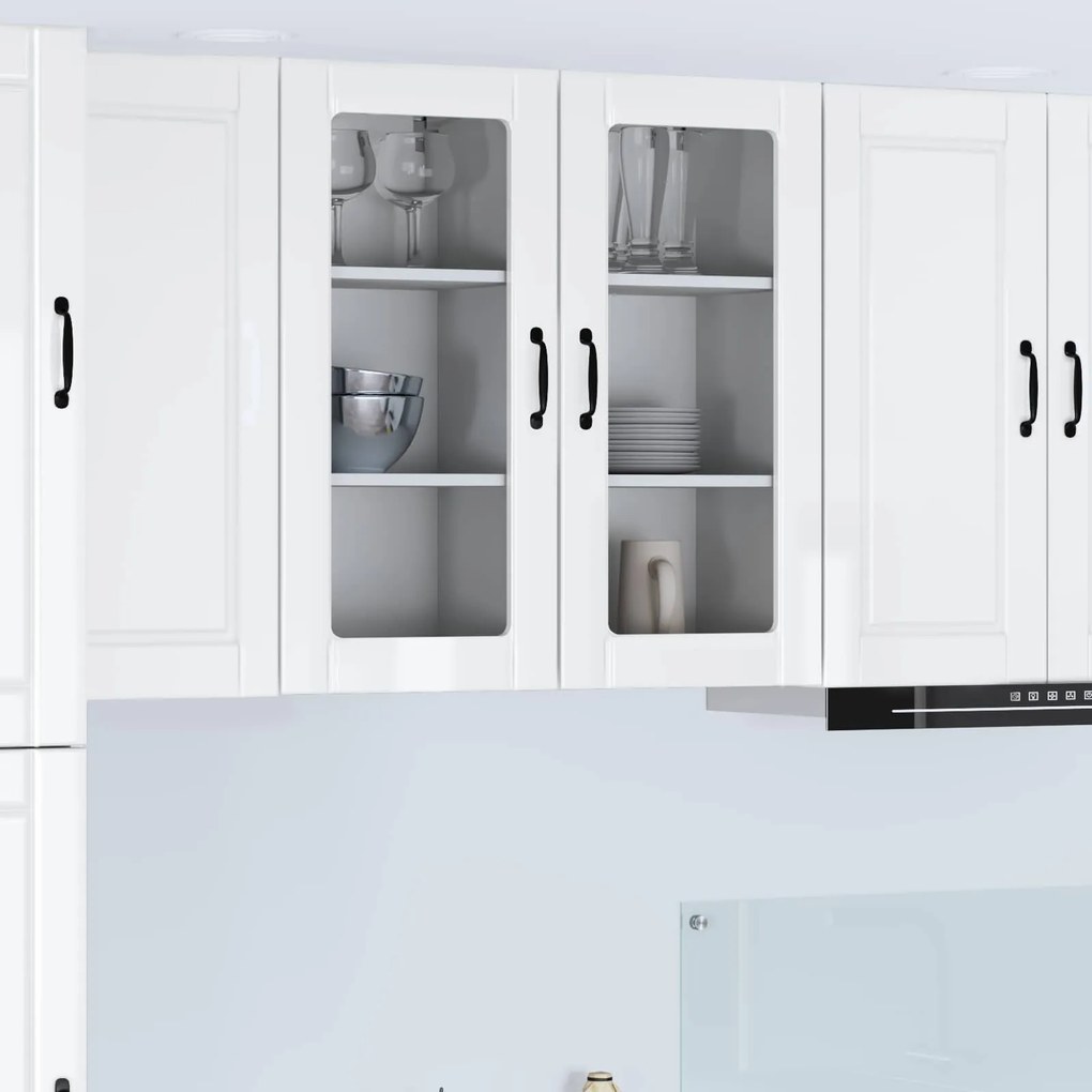 vidaXL Armário de Cozinha 2 pcs Branco Brilhante 40 x 31 x 80 cm