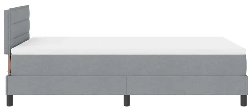 Cama Box com Colchão &amp; Luz LED Cinza 120x190 cm Tecido