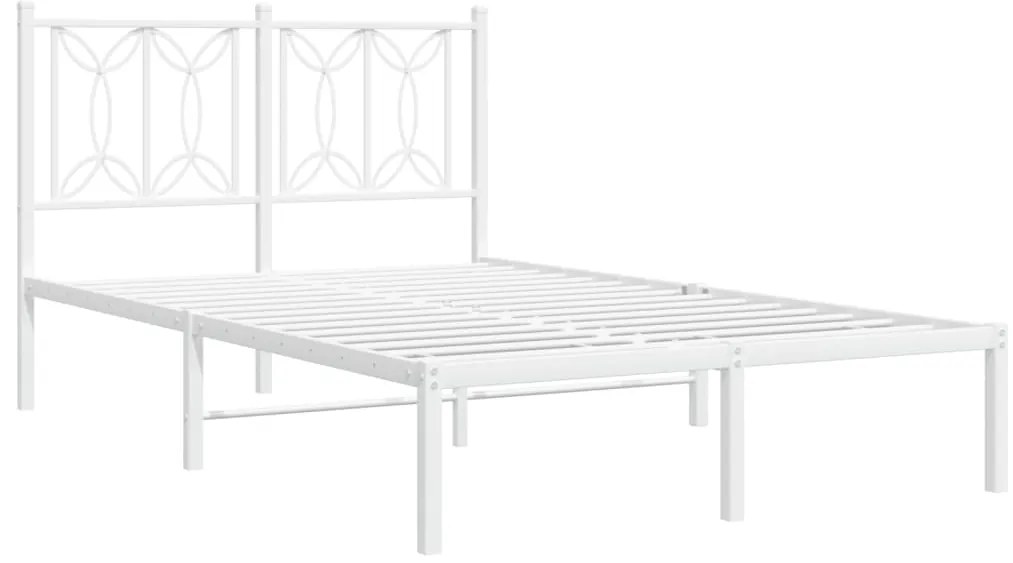 Estrutura de cama com cabeceira 120x200 cm metal branco