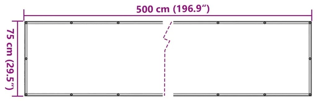 Tela de varanda 75x500 cm tecido Oxford antracite