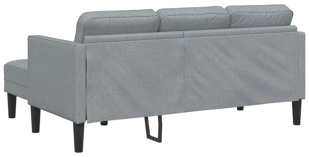 Sofá em L 3 lugares vidaXL Cinzento claro 160 cm em Tecido