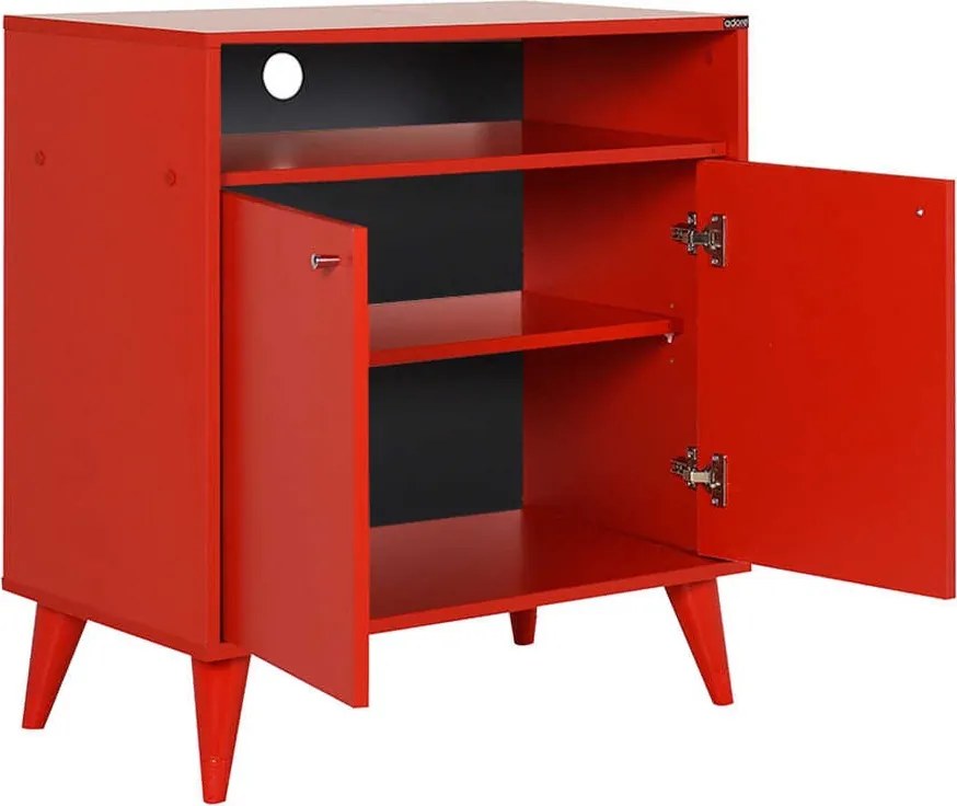 Aparador/Armário multiusos "Diamante" - Design Moderno - Vermelho - 73