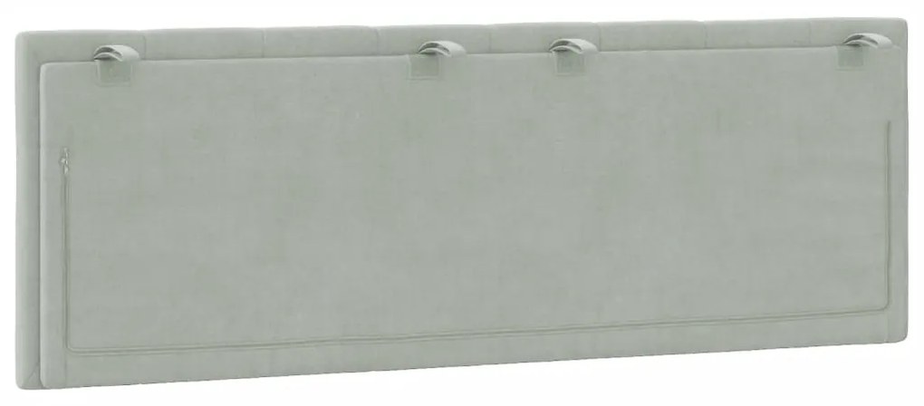 Almofadão de cabeceira 120 cm veludo cinzento-claro