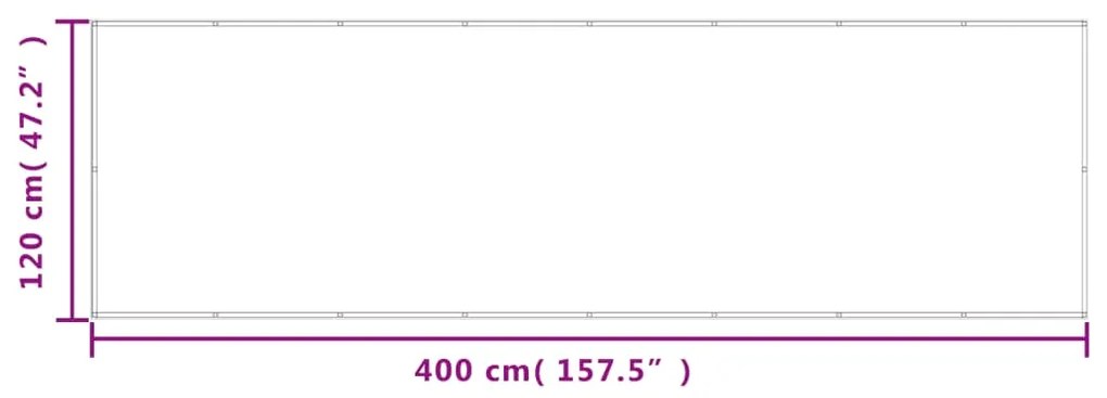 Tela de varanda 120x400 cm 100% poliéster oxford cinzento-claro
