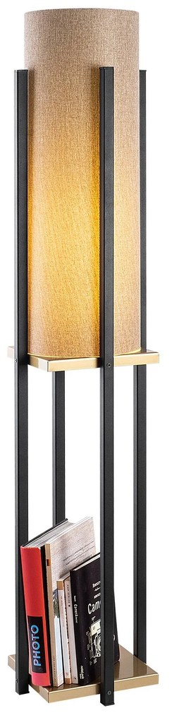Candeeiro de Pé 7130 – Preto e Dourado – 25 x 25 x 130 cm