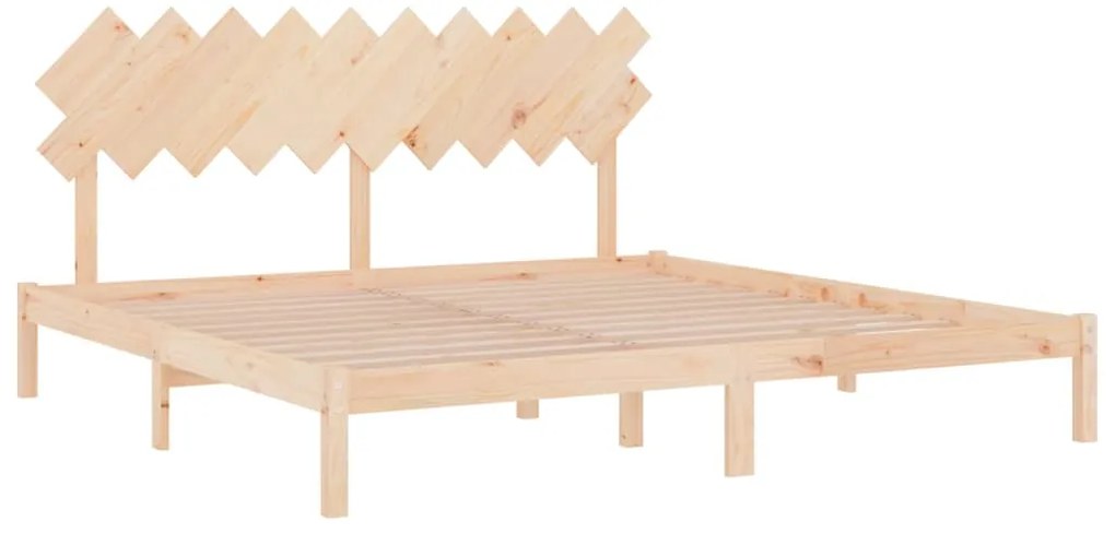 Estrutura de cama 200x200 cm madeira maciça