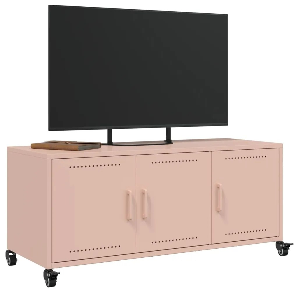 Móvel de TV 100,5x39x43,5 cm aço rosa