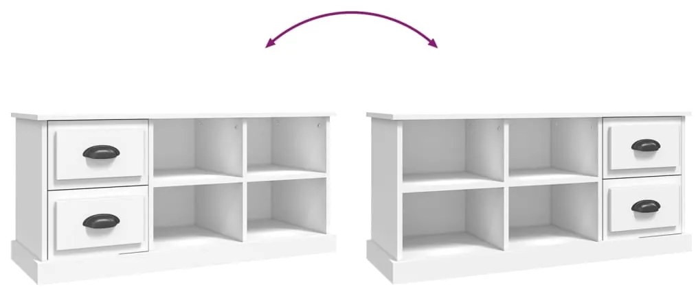 Móvel p/ TV 102x35,5x47,5 cm derivados de madeira branco