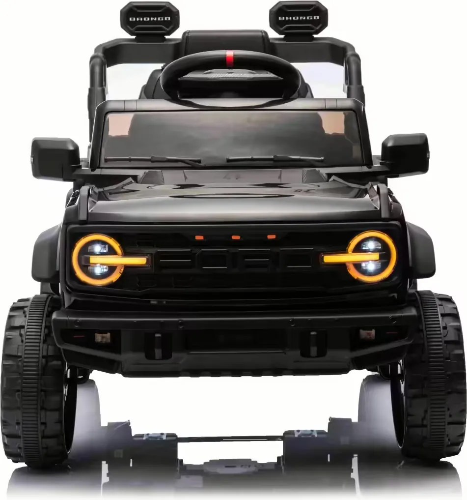 Carro elétrico para crianças 3 a 6 anos 12V Ford Bronco com tração traseira, licenciado (1 Lugar) bateria de lítio, leitor de MP3 com entrada USB, luz