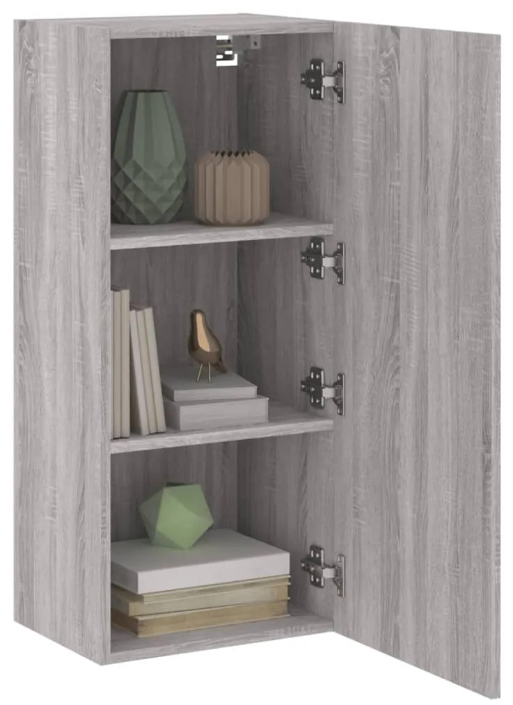 Móvel parede TV 40,5x30x90 cm derivados de madeira cinza sonoma