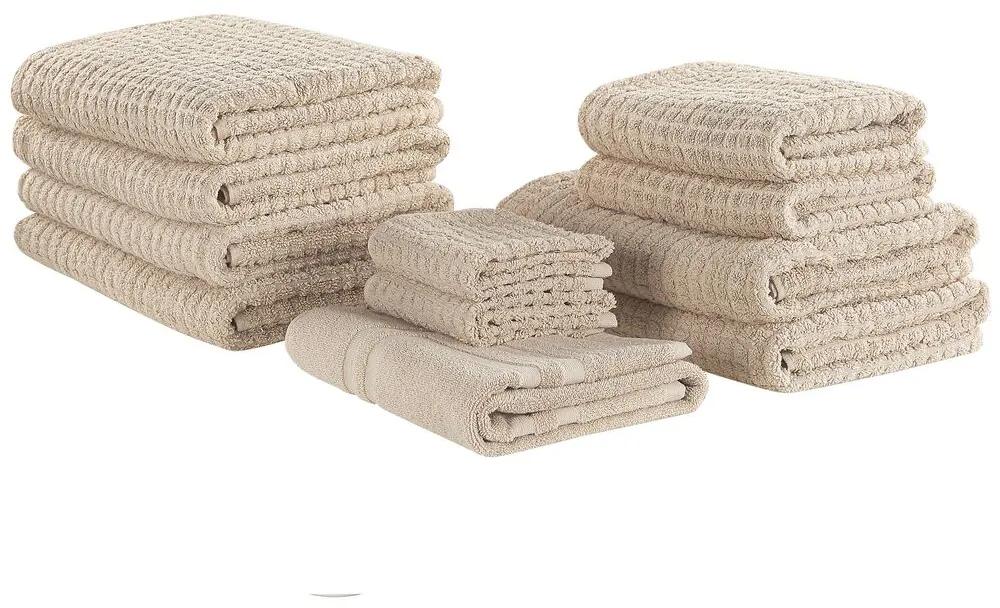 Conjunto de 11 toalhas cremes de algodão ATAI Beliani