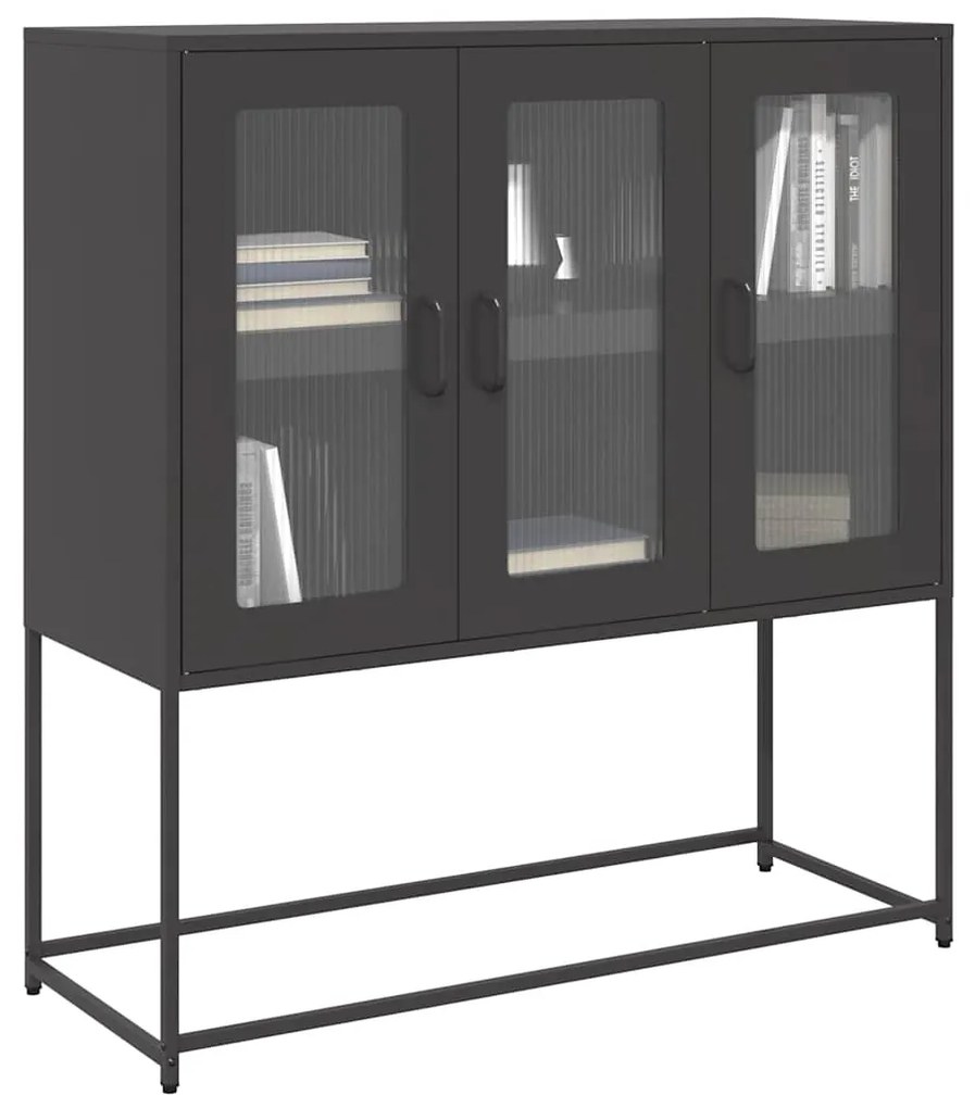 Aparador 100,5x39x107 cm aço laminado a frio preto