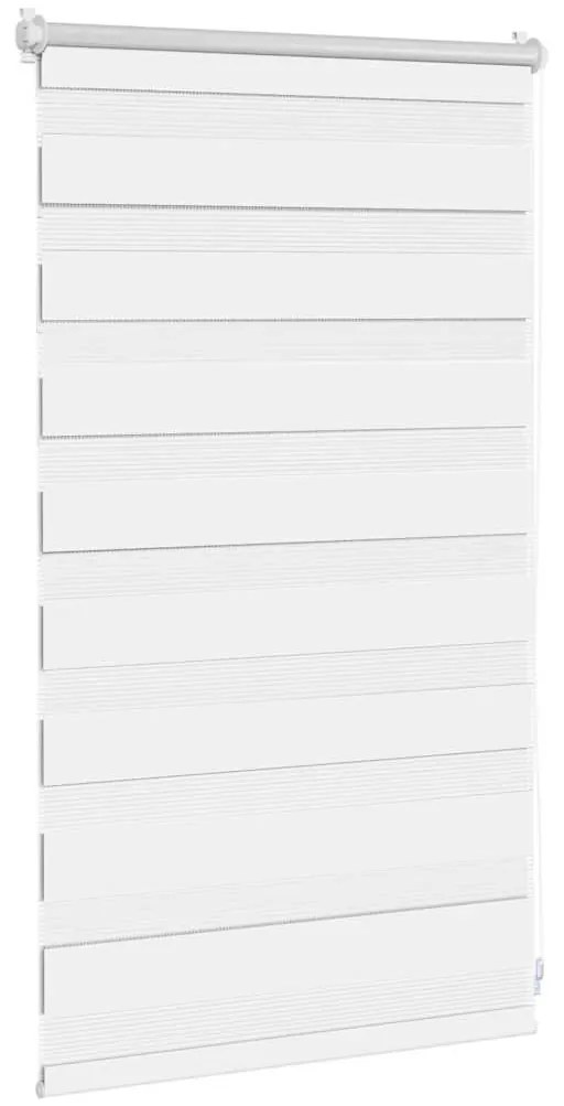 Estore de rolo 50 x 100 cm, linhas de zebra / Branco