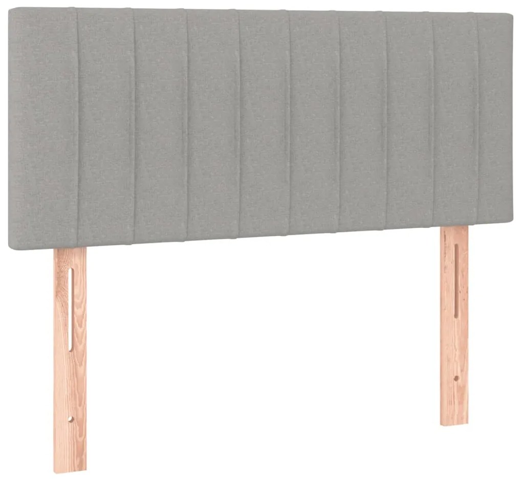 Cama boxspring com colchão 120x190 cm tecido cinzento-claro