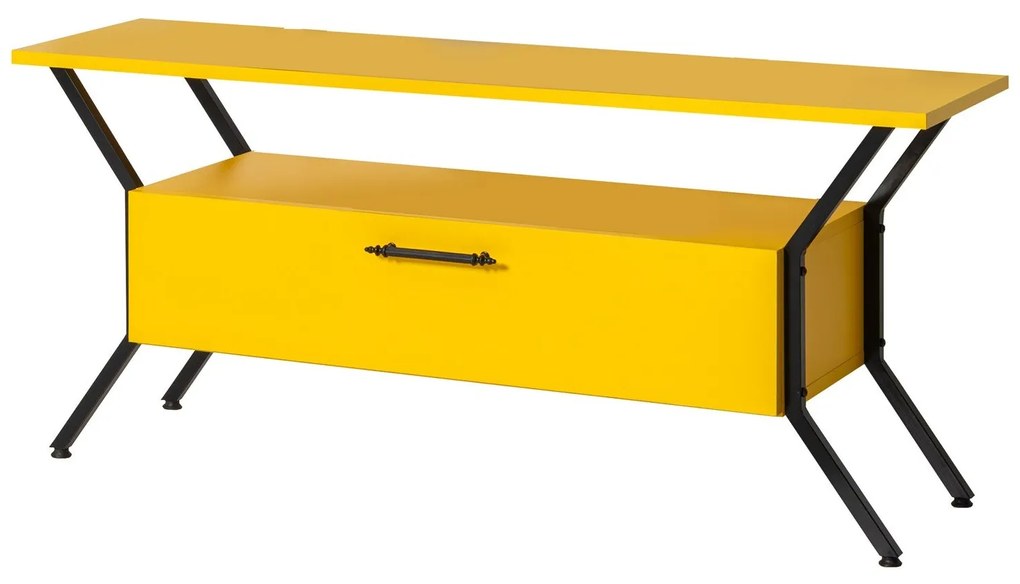 Móvel TV Tarz – Amarelo/Preto – 125x54x35 cm