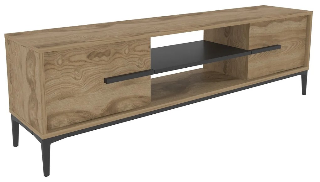 Móvel TV Stand Eslem – Carvalho/Preto – 120 cm