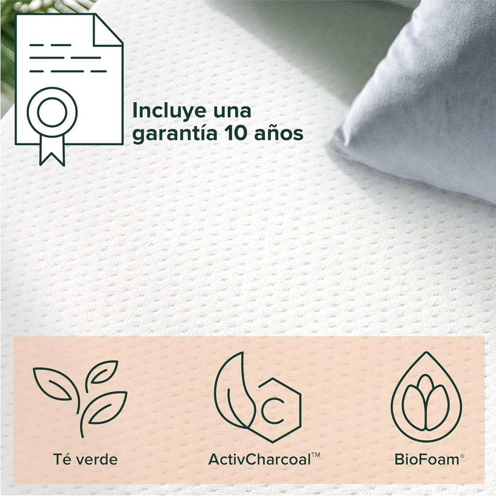 Colchão Viscoelástico Zinus com Chá Verde – Várias Medidas  – 7 Zonas