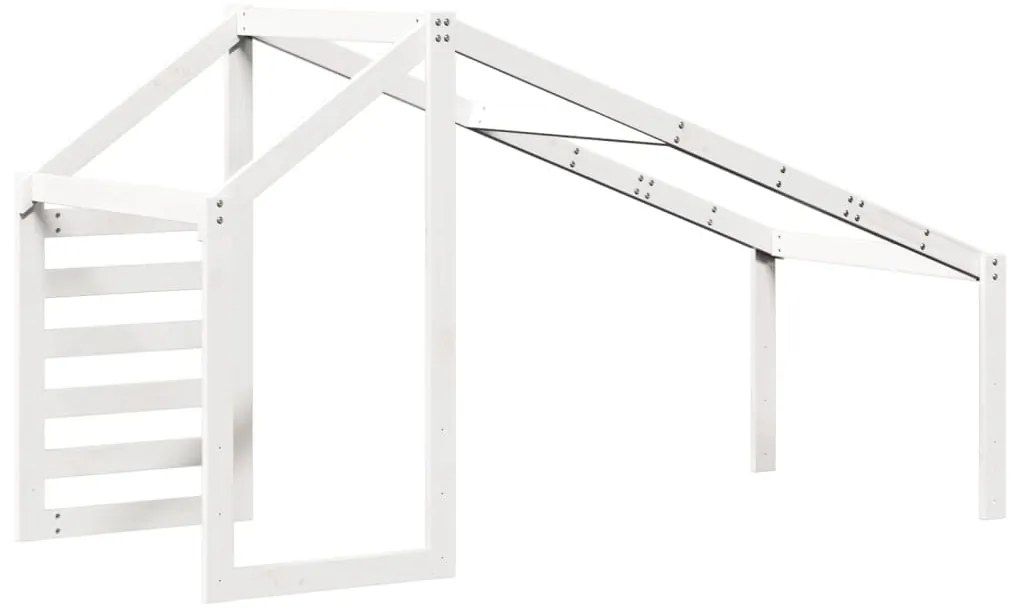 Telhado de cama infantil 198x97x113 cm pinho maciço branco