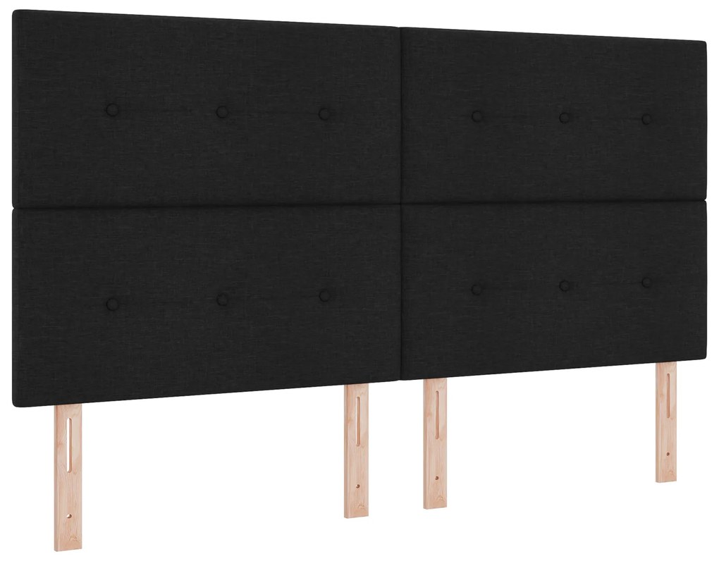 Cabeceira vidaXL Botão Almofadado Preto 180 cm Tecidos