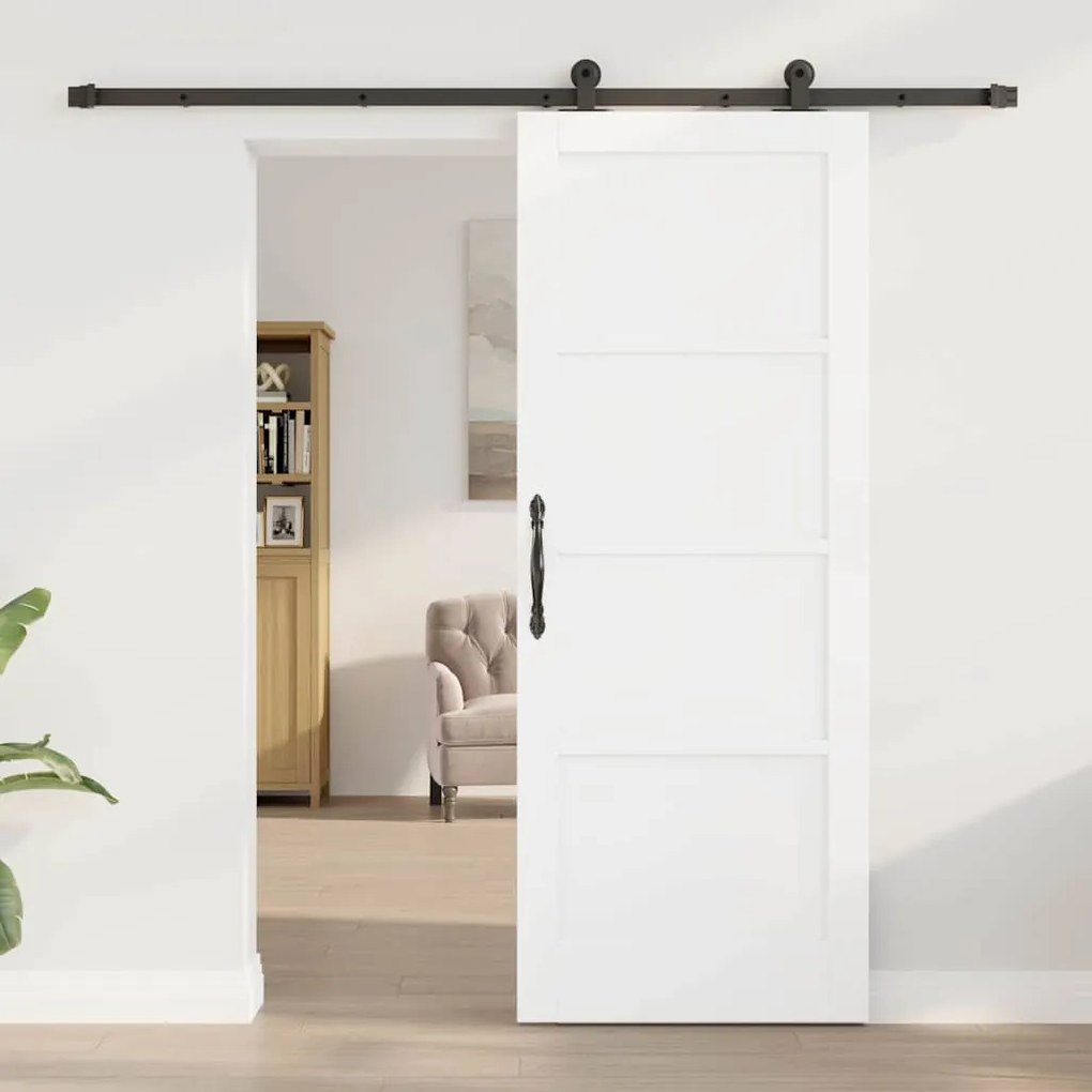 Porta Deslizante vidaXL com Conjunto de Hardware 'ORKDAL'Branca em Mad