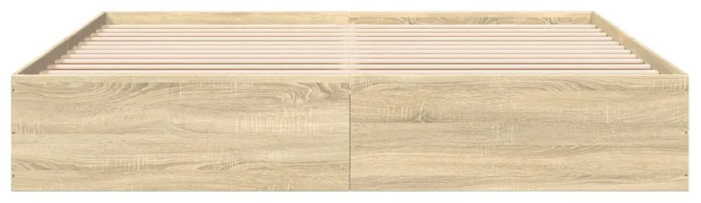 Estrutura de cama 200x200 cm derivados madeira carvalho sonoma