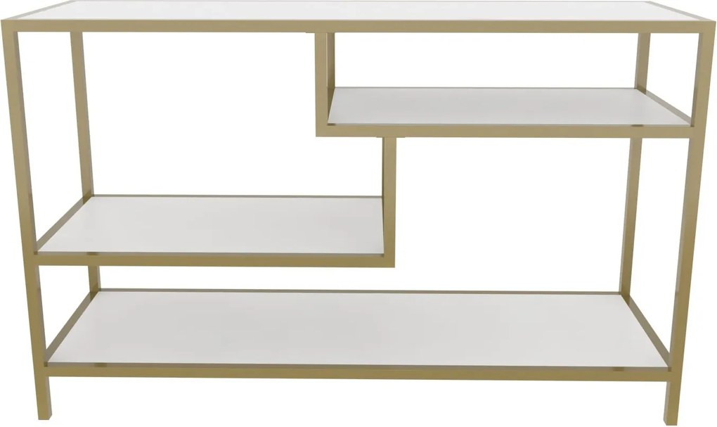 Móvel TV Robbins – Dourado e Branco – 120 cm x 39 cm x 75 cm