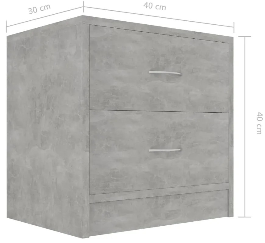 Mesa de cabeceira 40x30x40cm derivados de madeira cinza cimento
