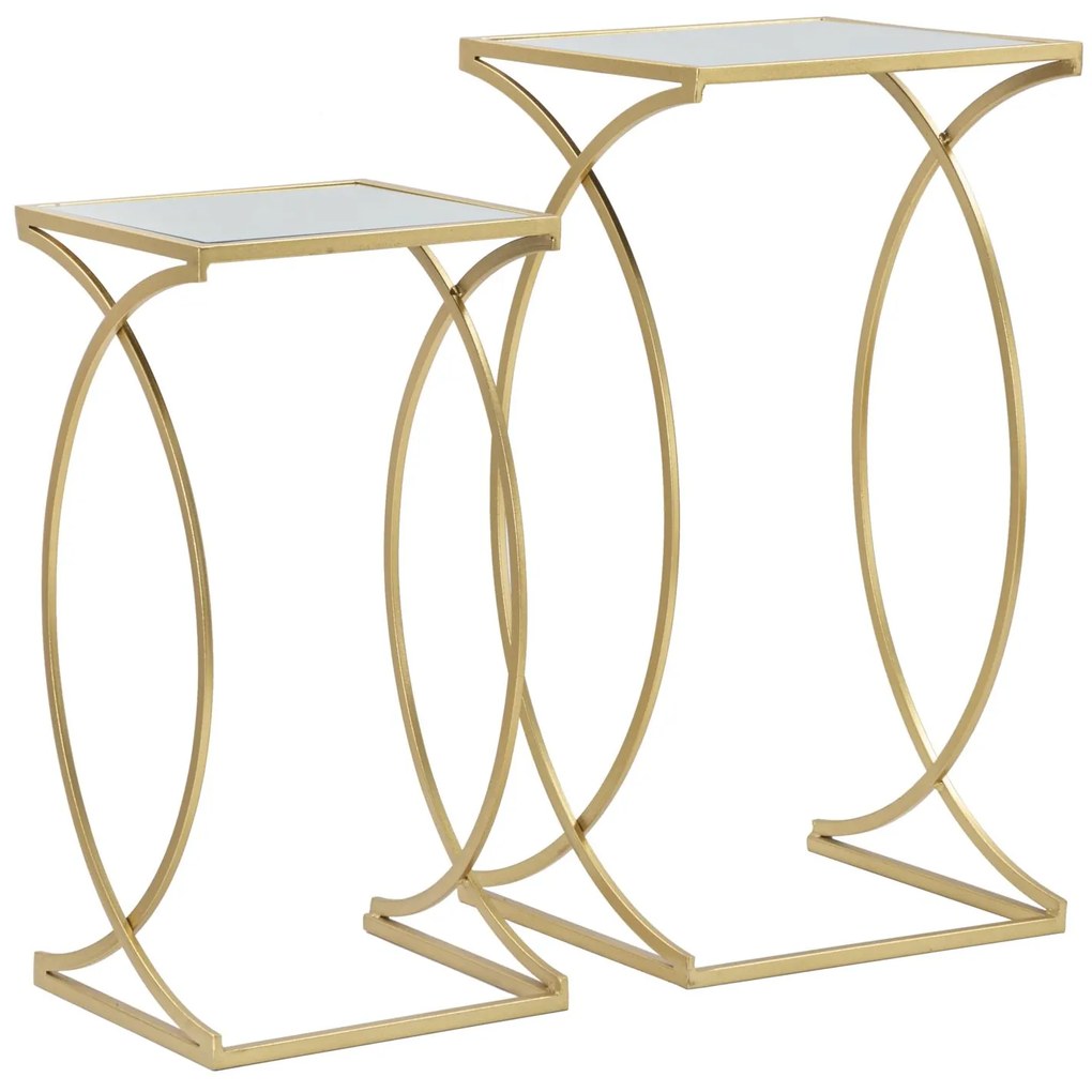 MESA DE APOIO SIOMPLY 35X35X70-30X30X60 CM DOURADO