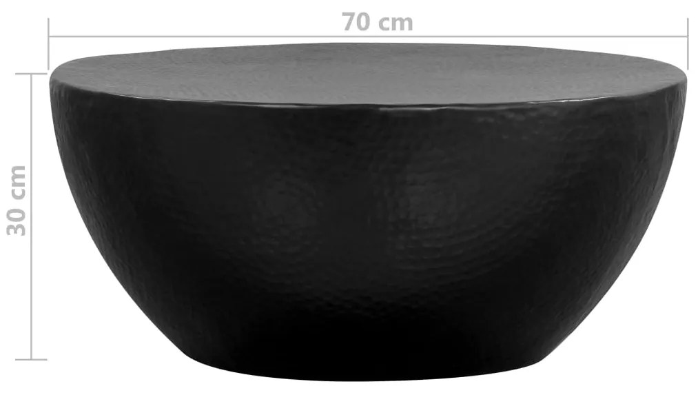 Mesa de centro em alumínio martelado 70x30 cm preto