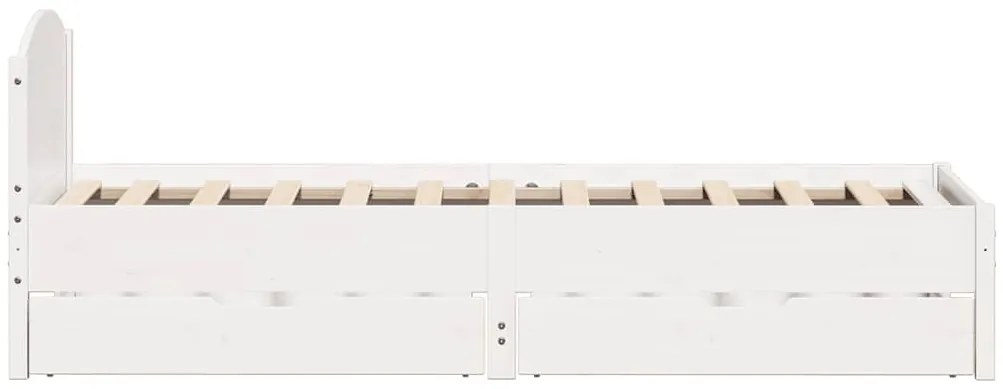 Cama sem colchão 90x200 cm madeira de pinho maciça branco