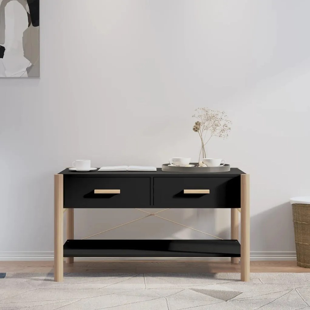 vidaXL Mesa de centro 82x48x45 cm derivados de madeira preto