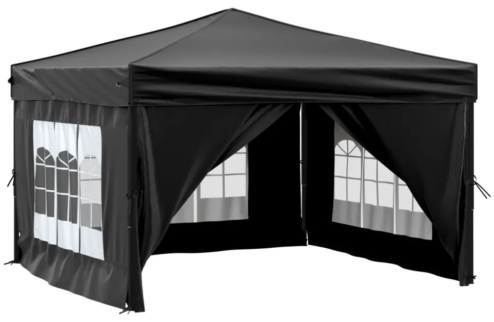 Tenda para festas dobrável com paredes laterais 3x3 m preto
