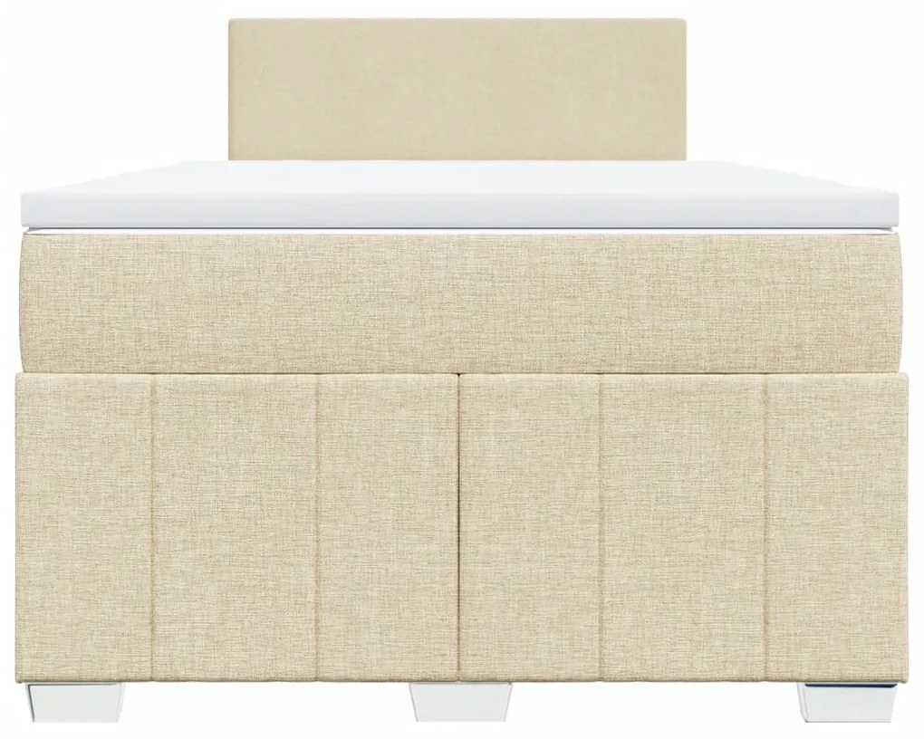 Cama boxspring com colchão 120x190 cm tecido cor creme