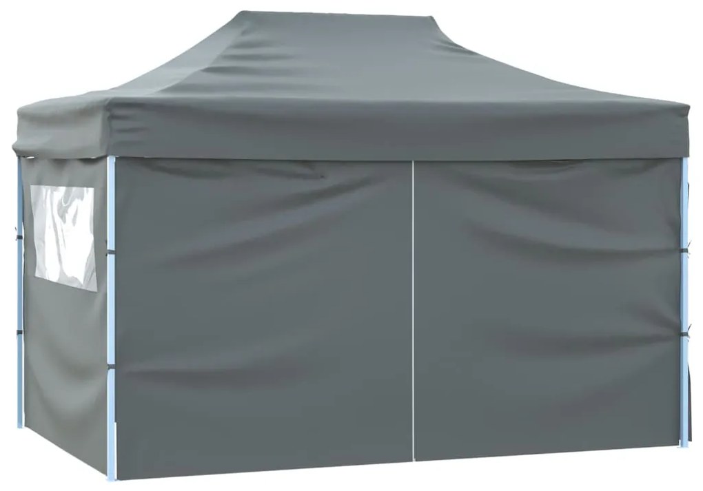 Tenda pop-up dobrável com 4 paredes laterais 3x4,5 m antracite