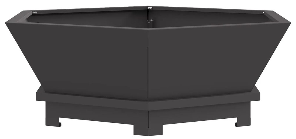 Fogueira Hexagonal vidaXL Preta 75x75x28 cm em Aço