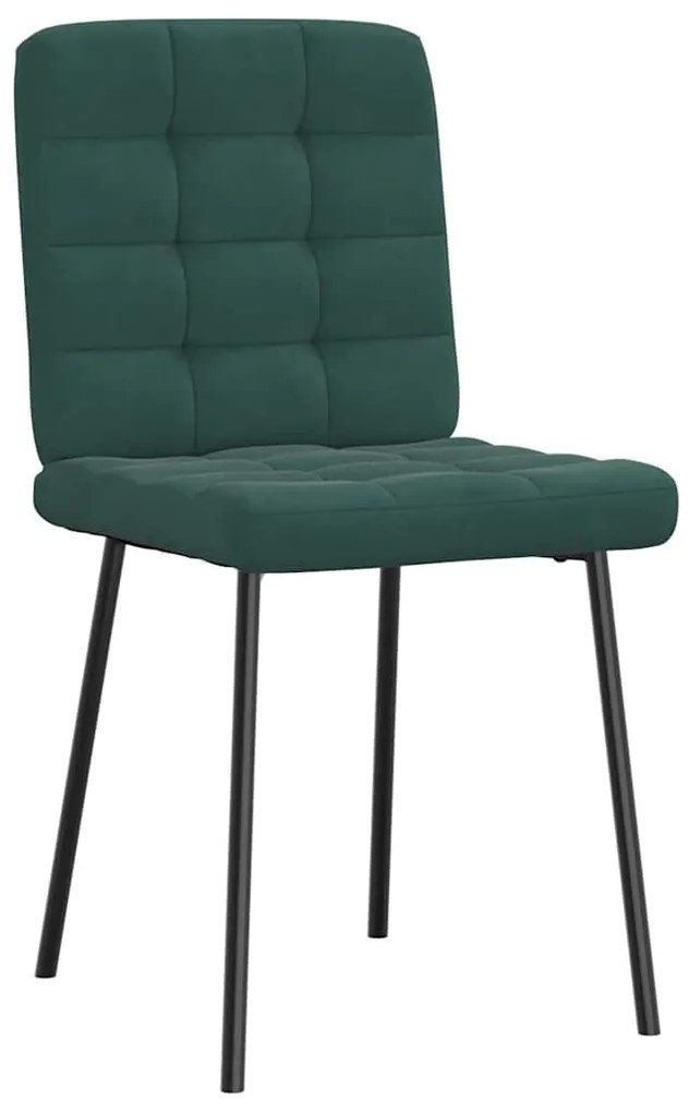 Cadeiras de jantar 2 pcs veludo verde-escuro
