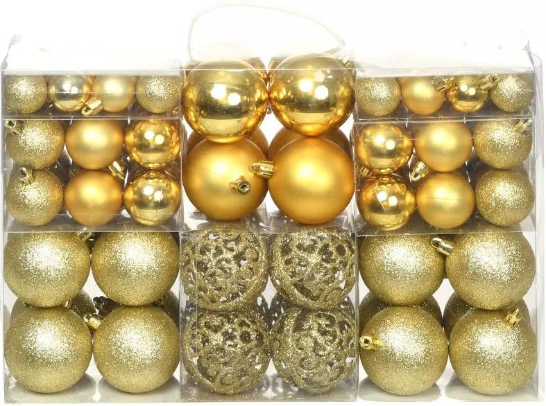 Conjunto de bolas de natal 100 pcs 6 cm dourado