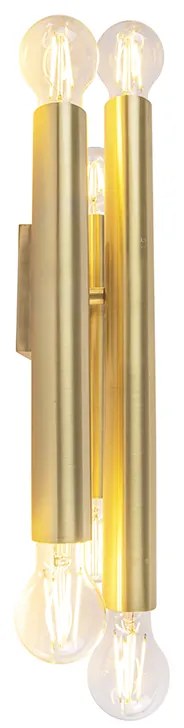 Candeeiro de parede vintage dourado 6 luzes - Tubi Art Deco